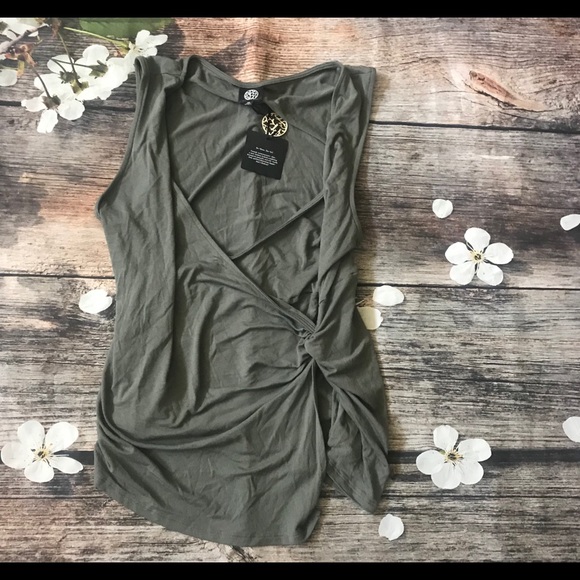 Bobeau Side Knot Ruched Tank Top - Picture 2 of 5